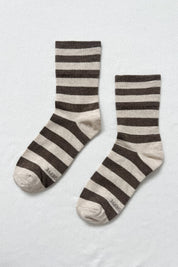 Wally Socks in Wide/Brown Stripe