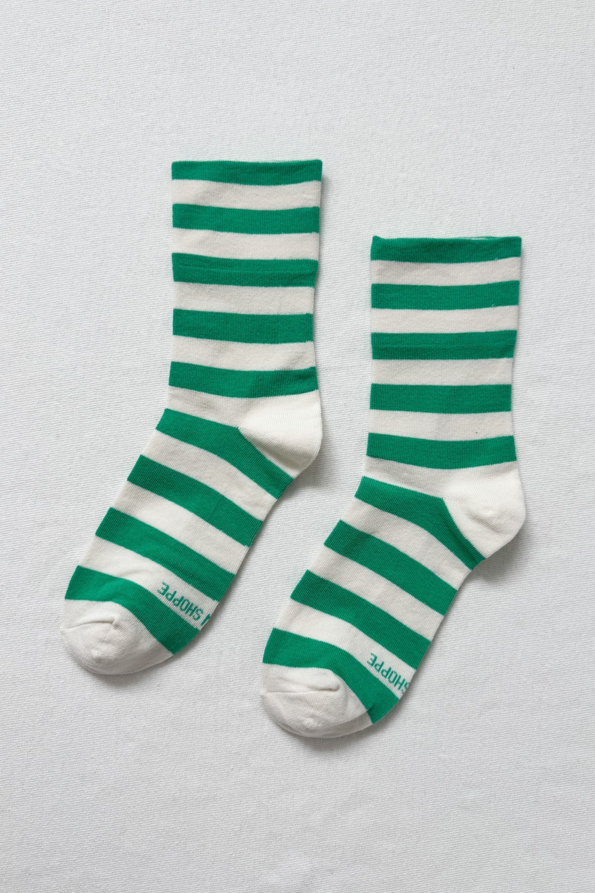 Wide Wally Socks in Green Stripe