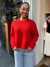 Adina Everyday Sweater in Rouge