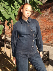 Finella Denim Shirt in Wavy Seams Blue