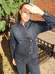 Finella Denim Shirt in Wavy Seams Blue