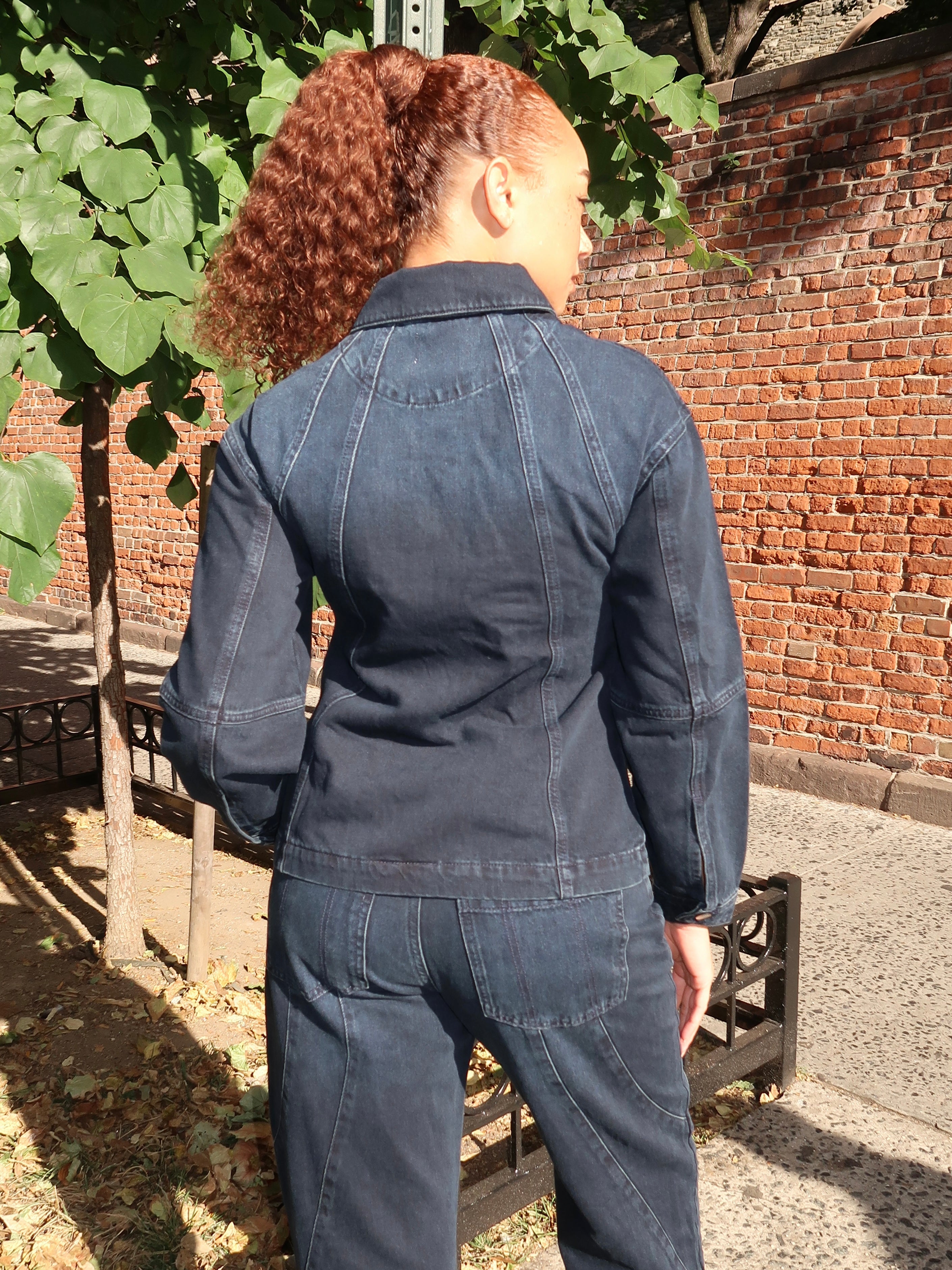 Finella Denim Shirt in Wavy Seams Blue