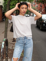 Stripe Tee in Grey