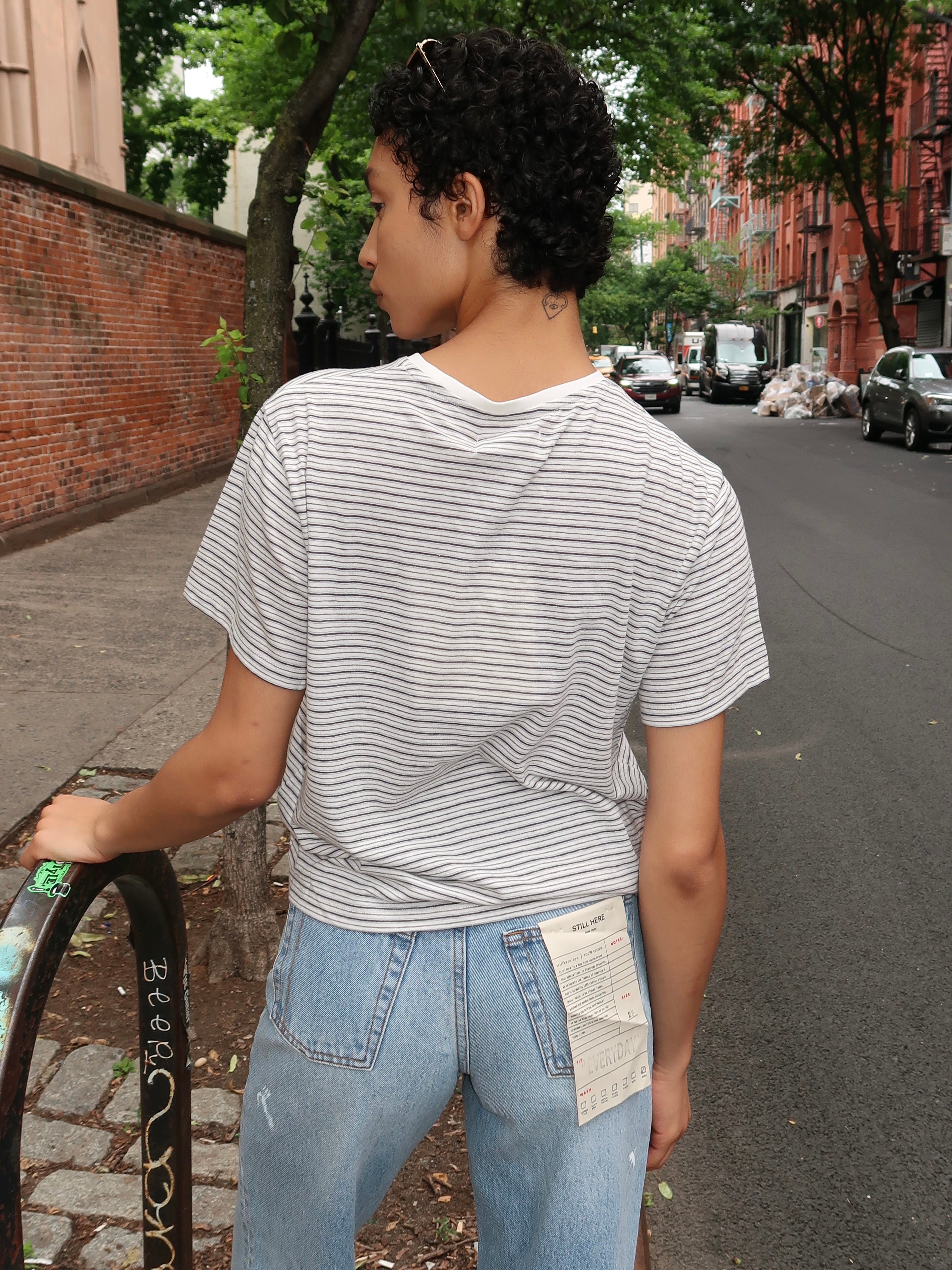 Stripe Tee in Grey
