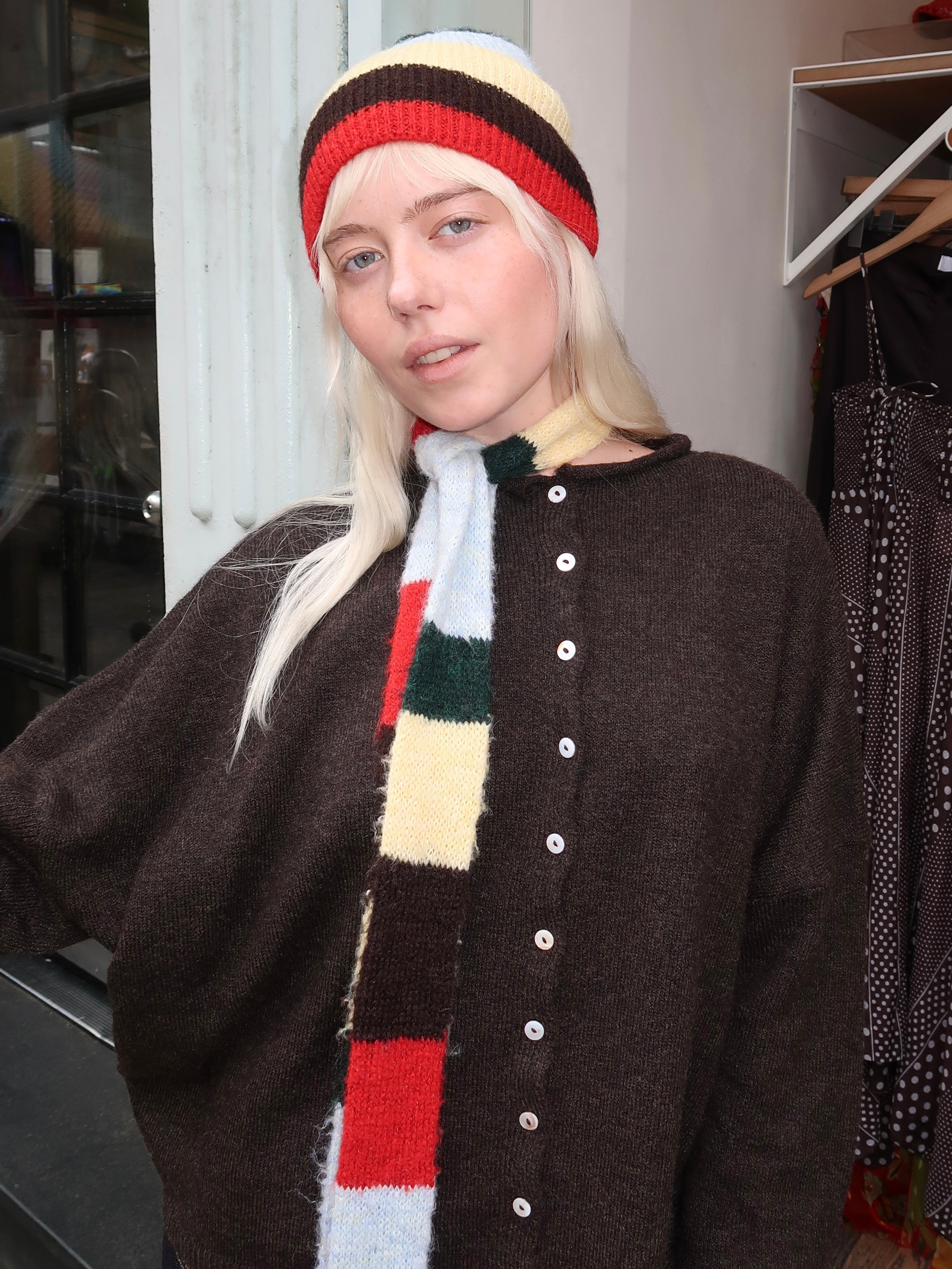 Striped Beanie in Multicolor