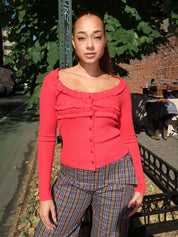 Varsha Cardigan in Cherry Red