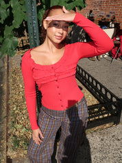 Varsha Cardigan in Cherry Red