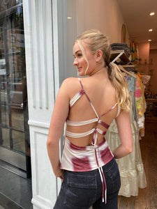 Kai Mesh Top in Merlot