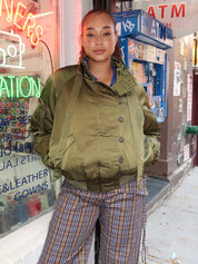 Joanie Bomber in Olive