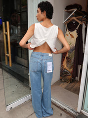 Jadyn W/ Draw Cord Low Slung Palazzo in Expanse