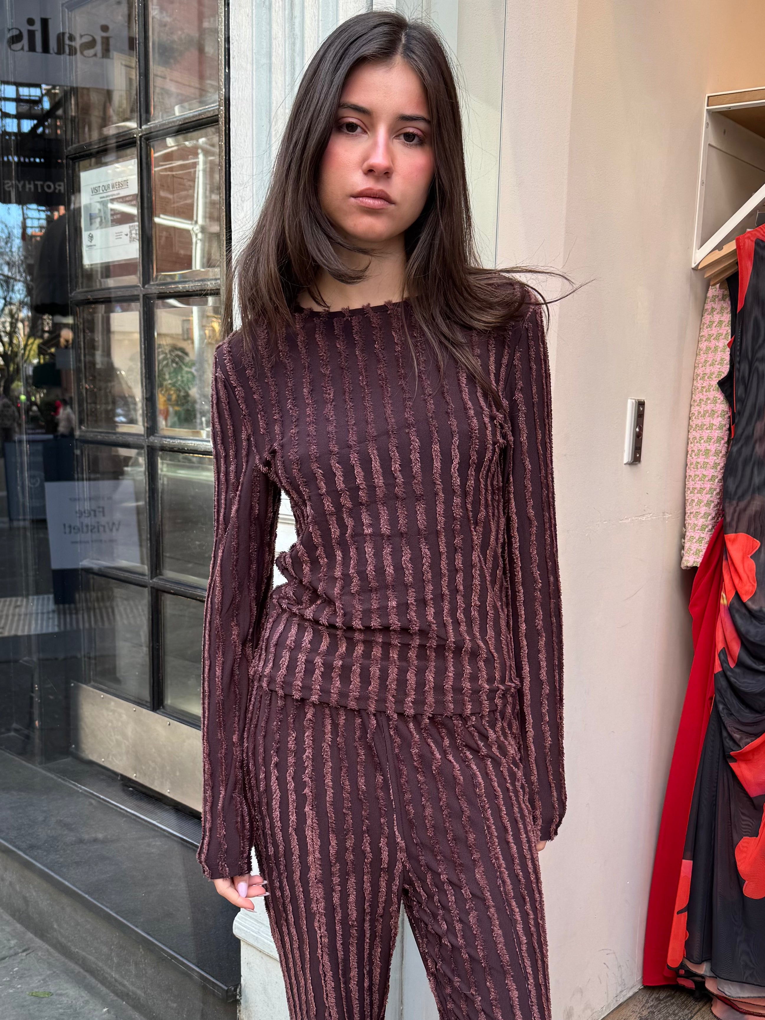Roberta Long Sleeve T-Shirt in Chocolate Truffle