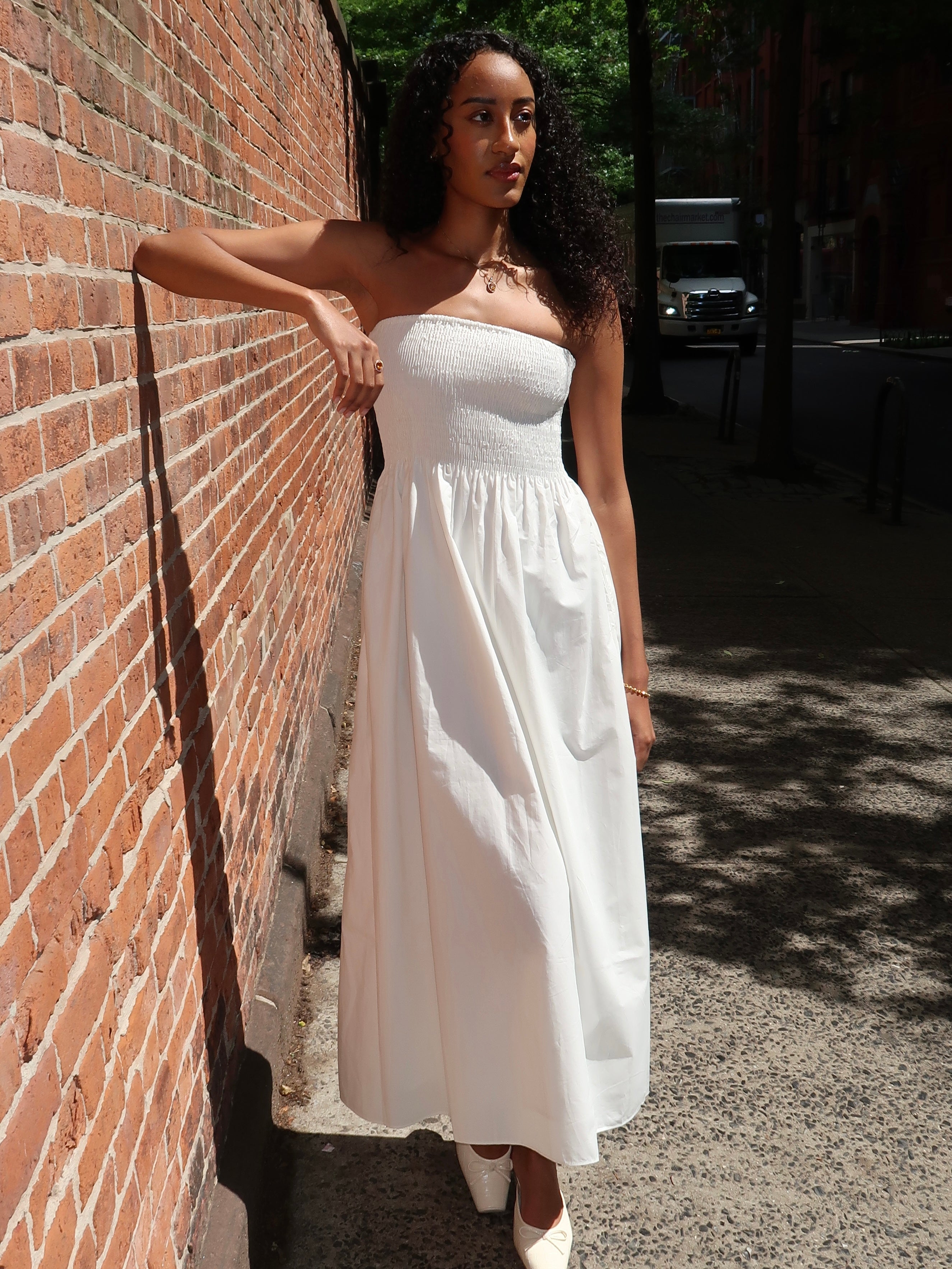 Jamie Midi Dress in White