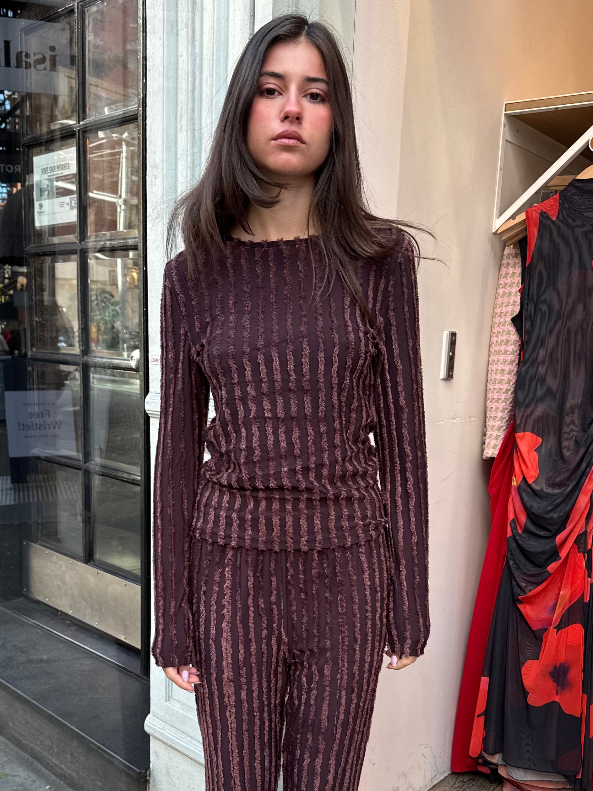 Roberta Long Sleeve T-Shirt in Chocolate Truffle