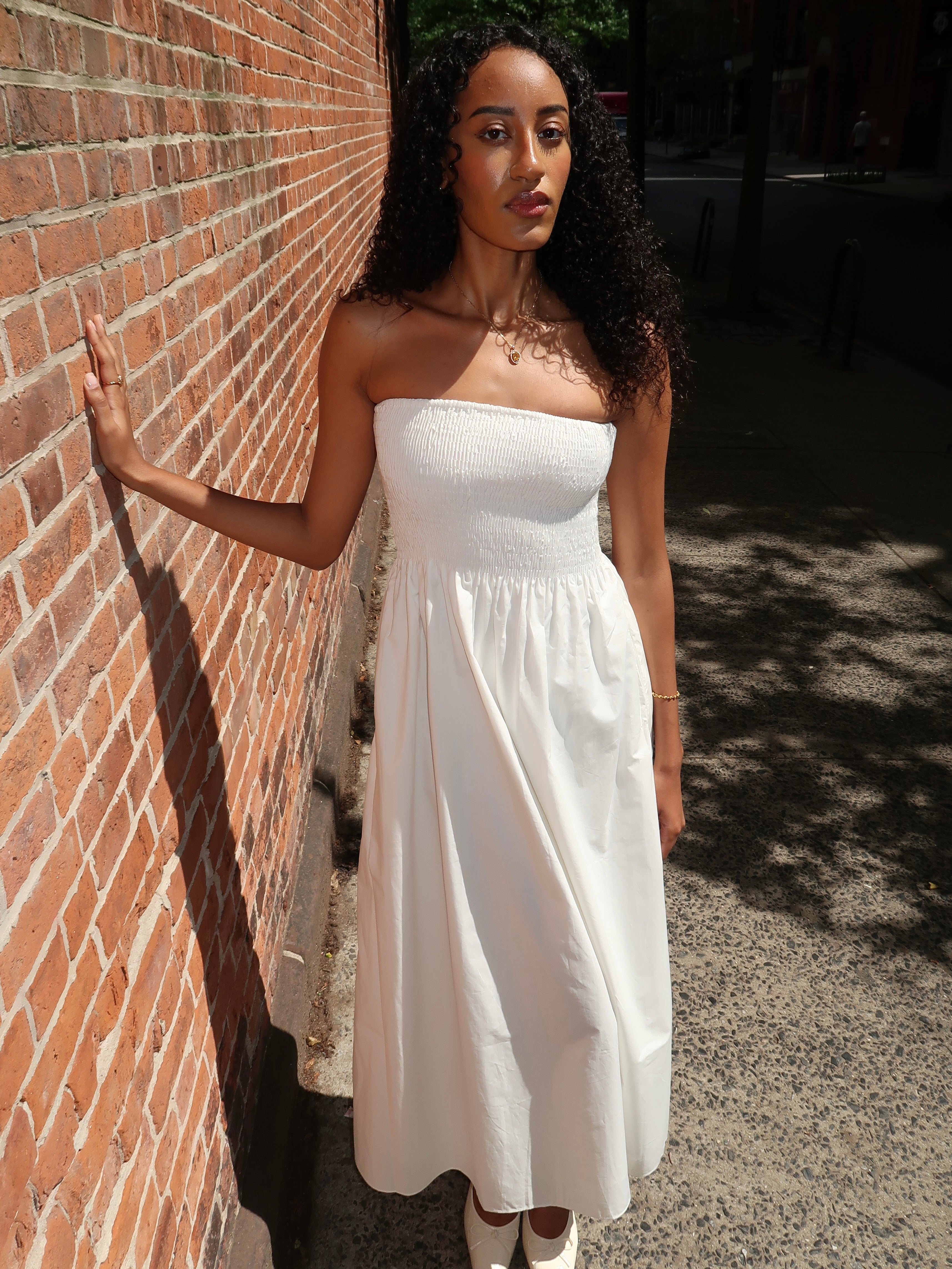 Jamie Midi Dress in White