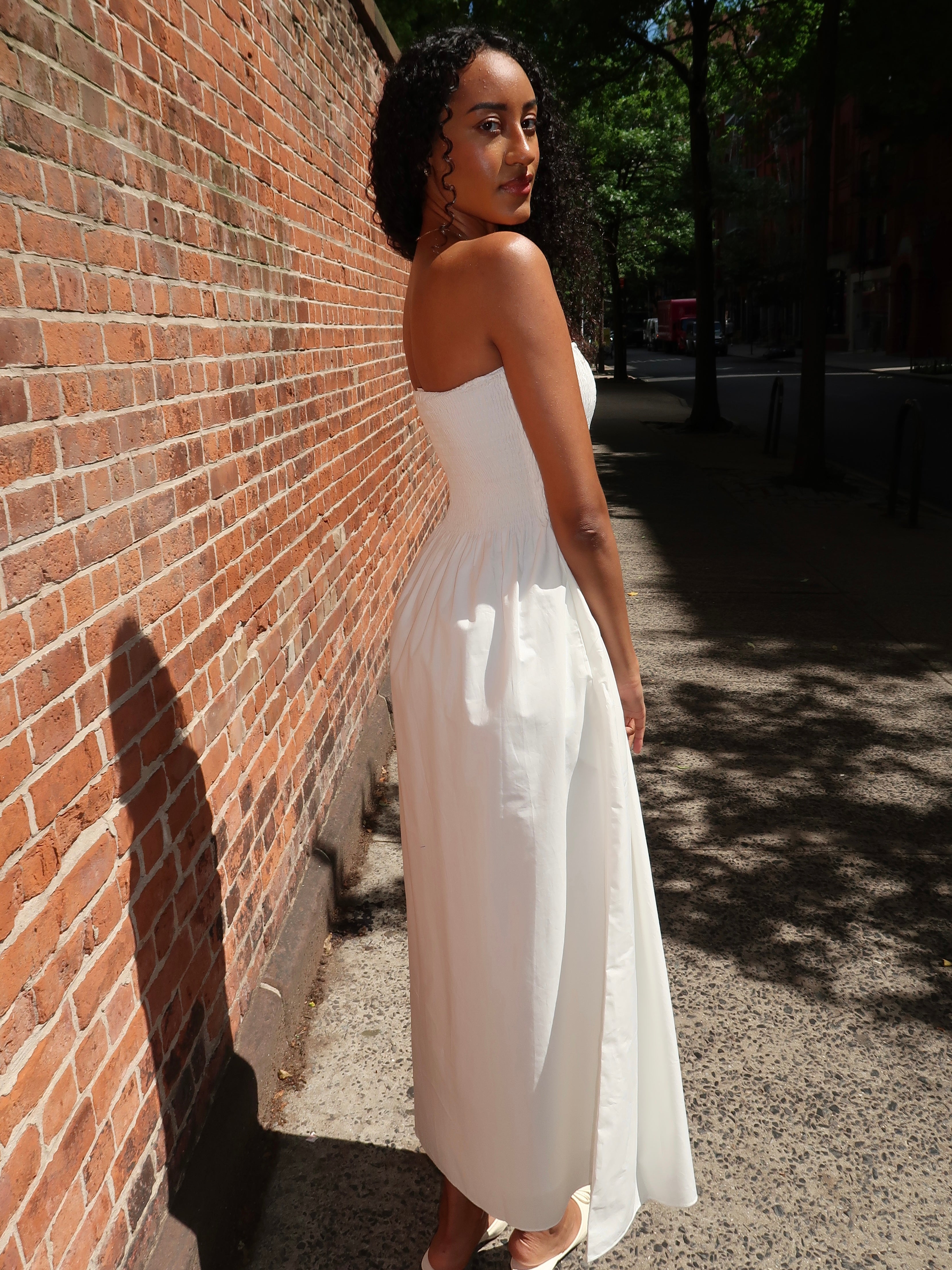 Jamie Midi Dress in White