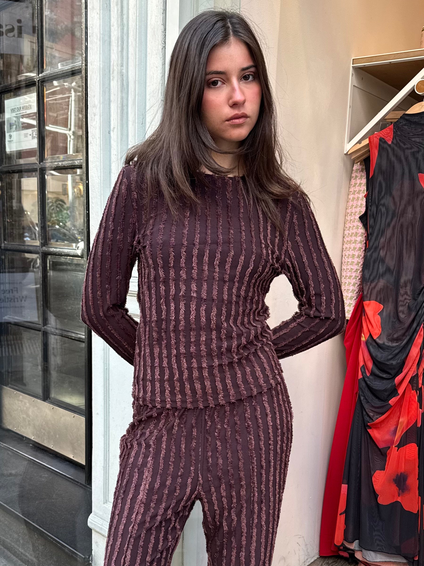 Roberta Long Sleeve T-Shirt in Chocolate Truffle