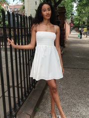 Jean Mini Dress in White
