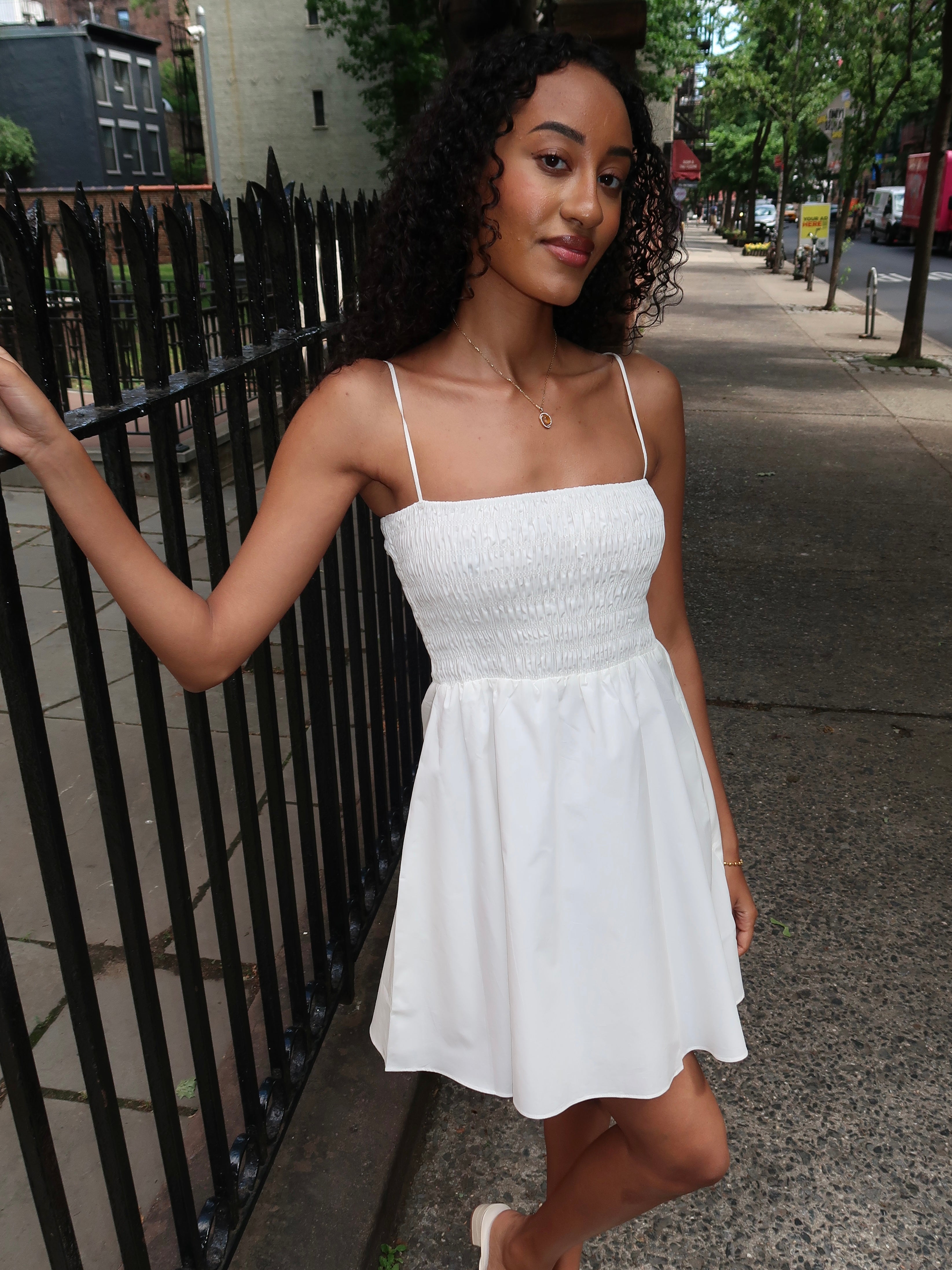 Jean Mini Dress in White