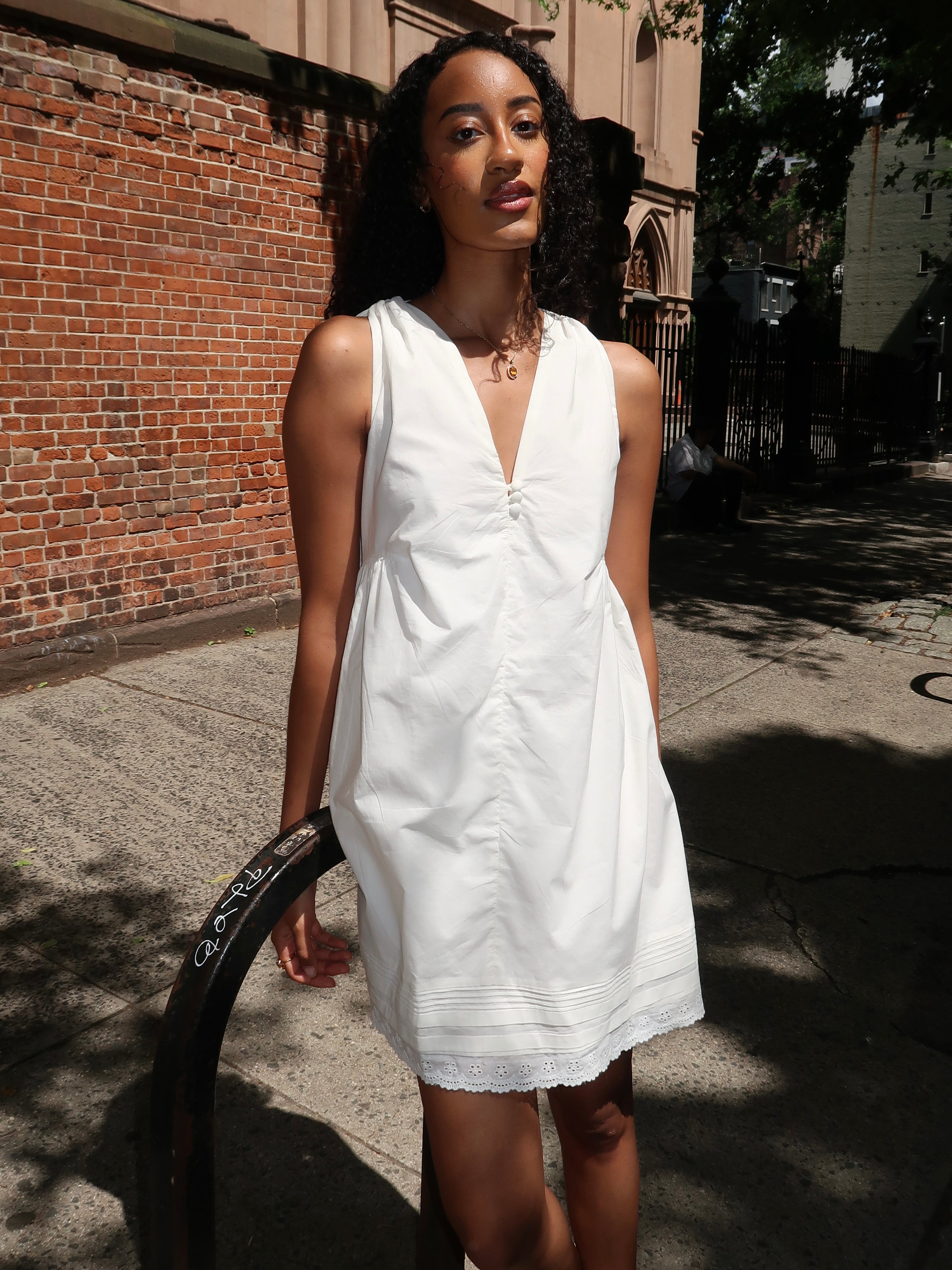 Dion Mini Dress in Fiore Lace White