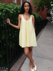 Tula Mini Dress in Elisa Stripe Daffodil White