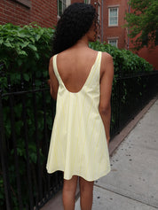 Tula Mini Dress in Elisa Stripe Daffodil White