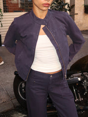 Car Jacket in Navy Canvas