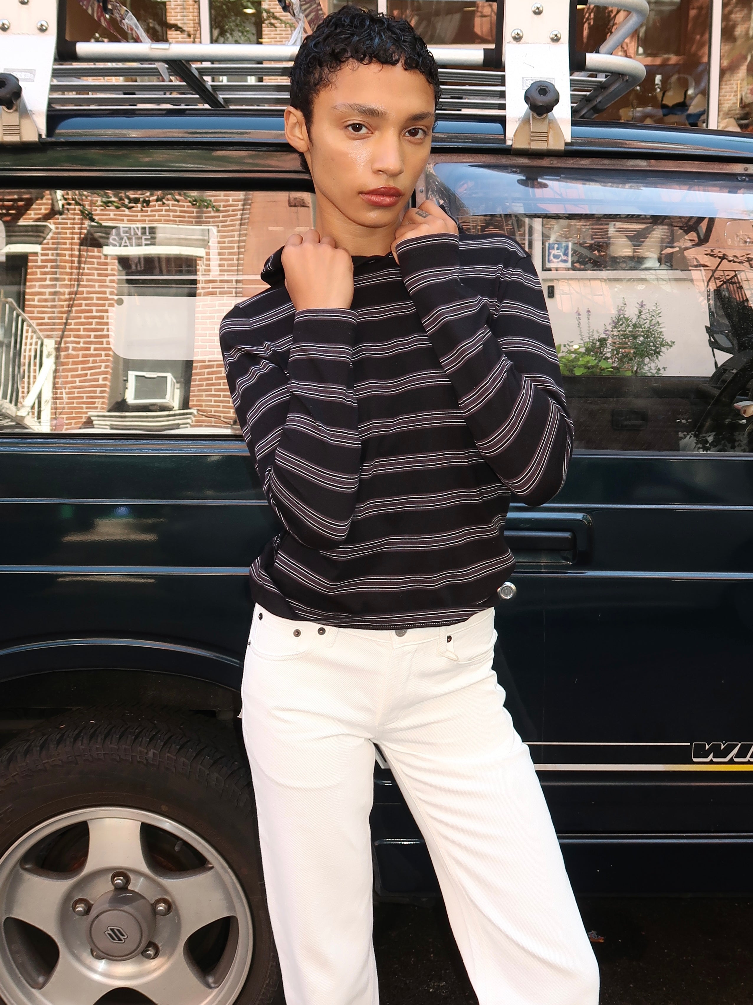 Nellie Shirt in Black Stripe