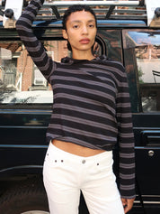 Nellie Shirt in Black Stripe