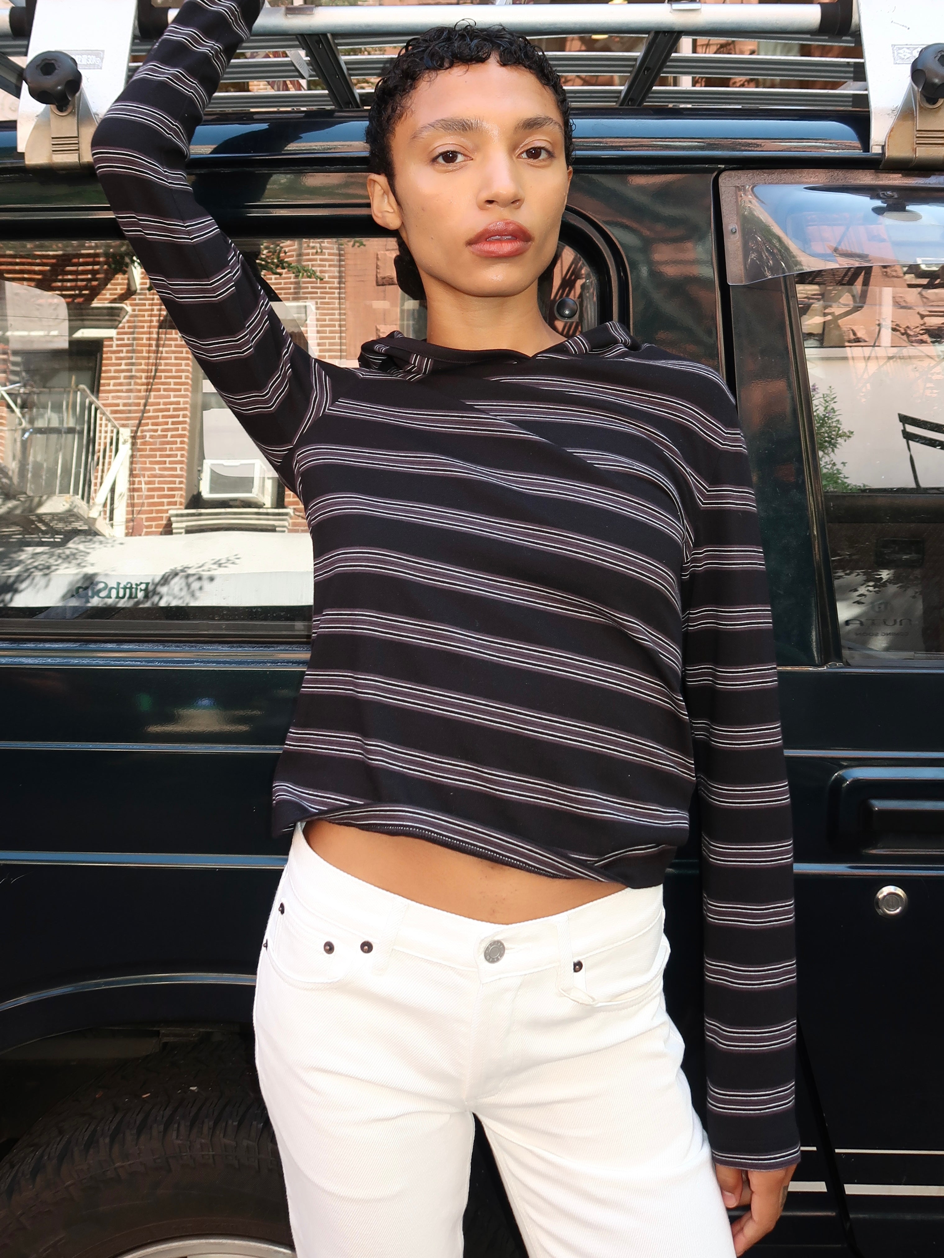 Nellie Shirt in Black Stripe
