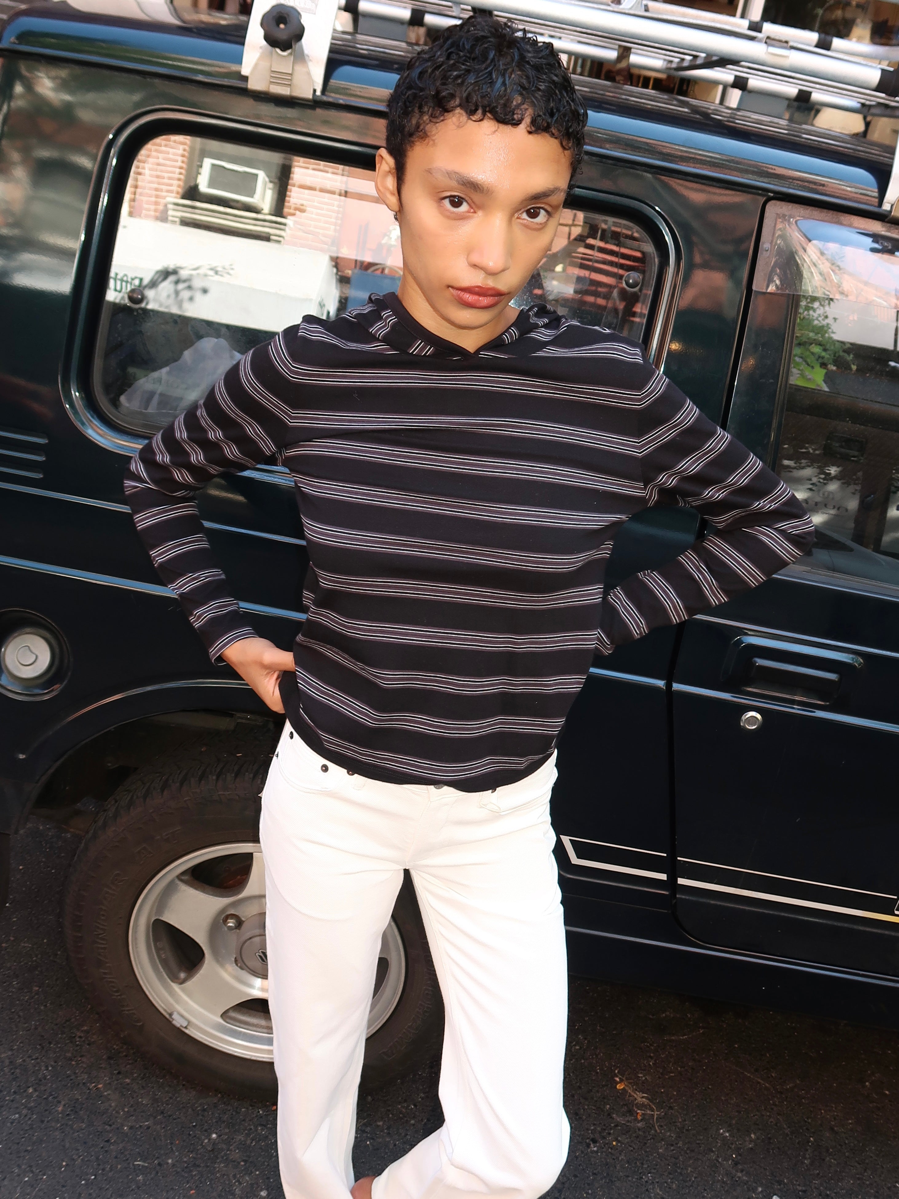 Nellie Shirt in Black Stripe