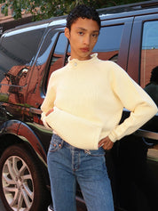 Snap Collar Sweater in Butter