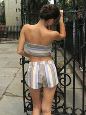 Antibes Strapless Top in Marine Stripe