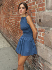 Noa Mini Dress in Vintage Navy