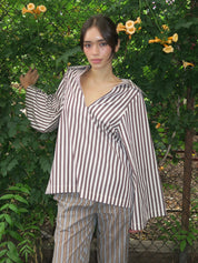 Gaia Top in Norway Stripe Espresso