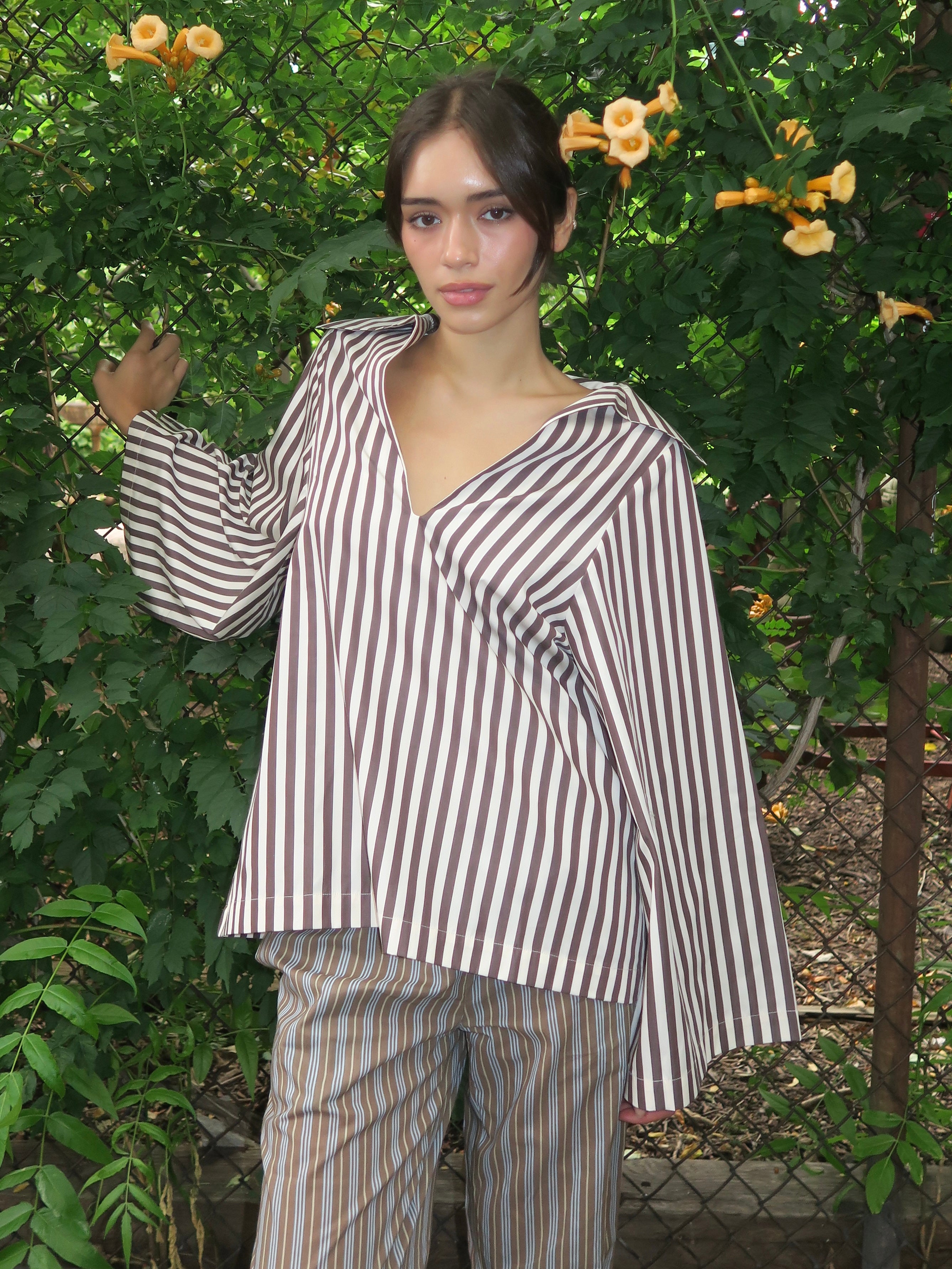 Gaia Top in Norway Stripe Espresso