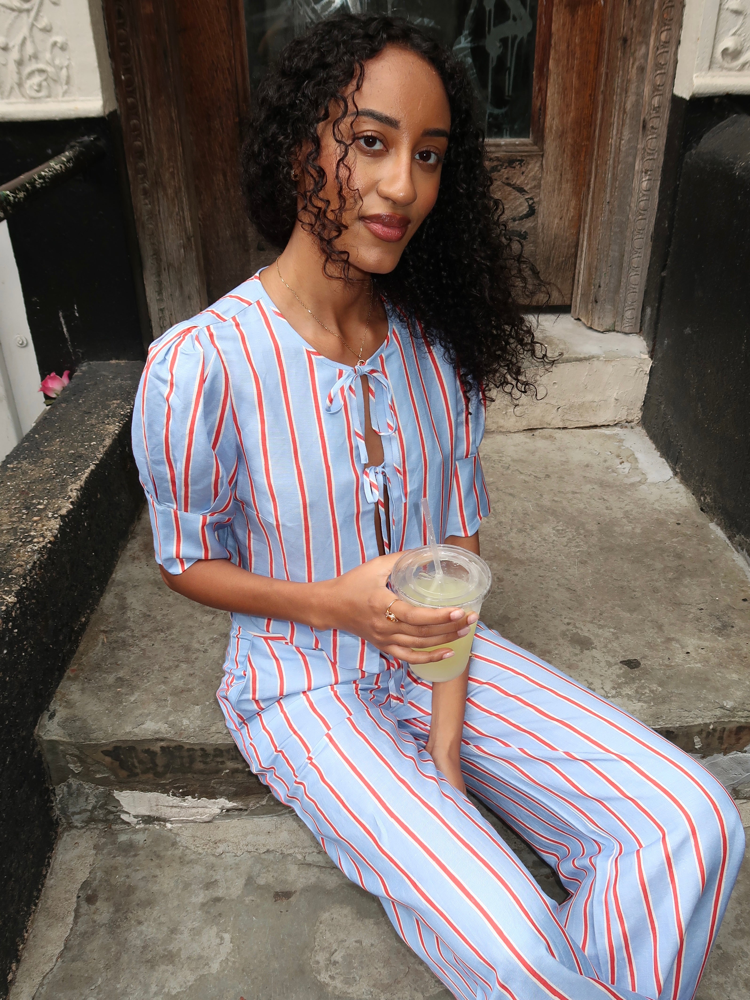 Scalloped Top in Harbor Stripe