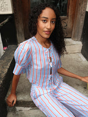 Scalloped Top in Harbor Stripe