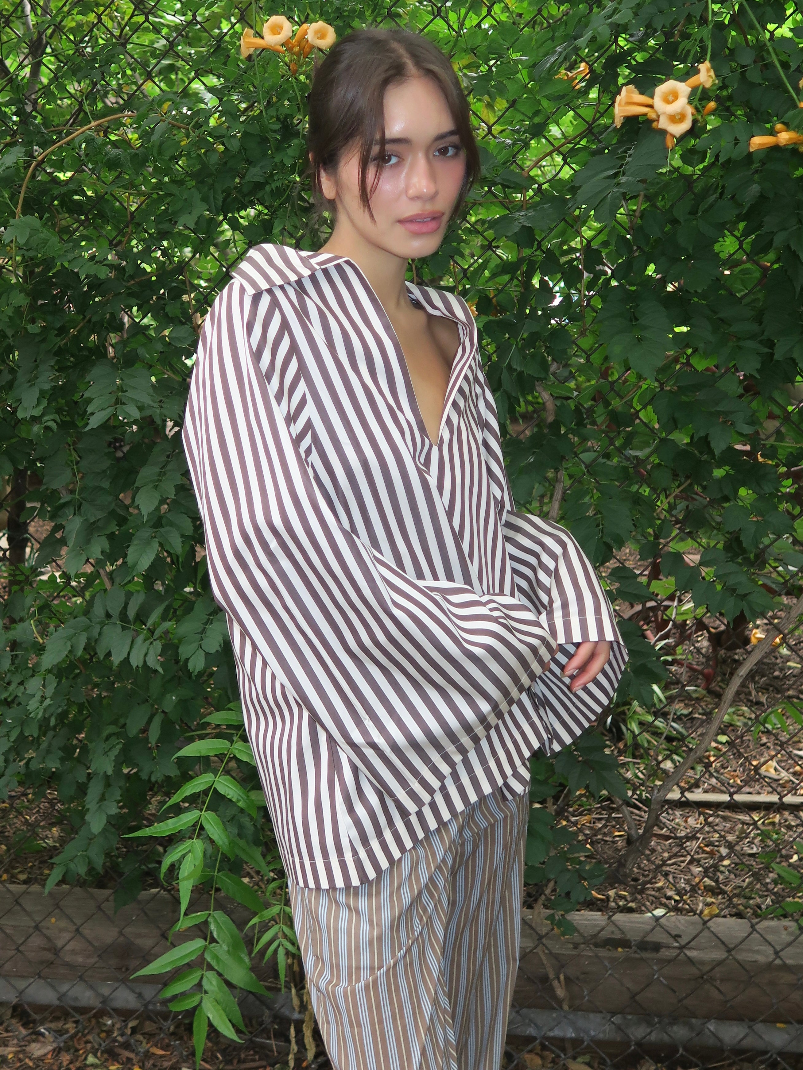 Gaia Top in Norway Stripe Espresso