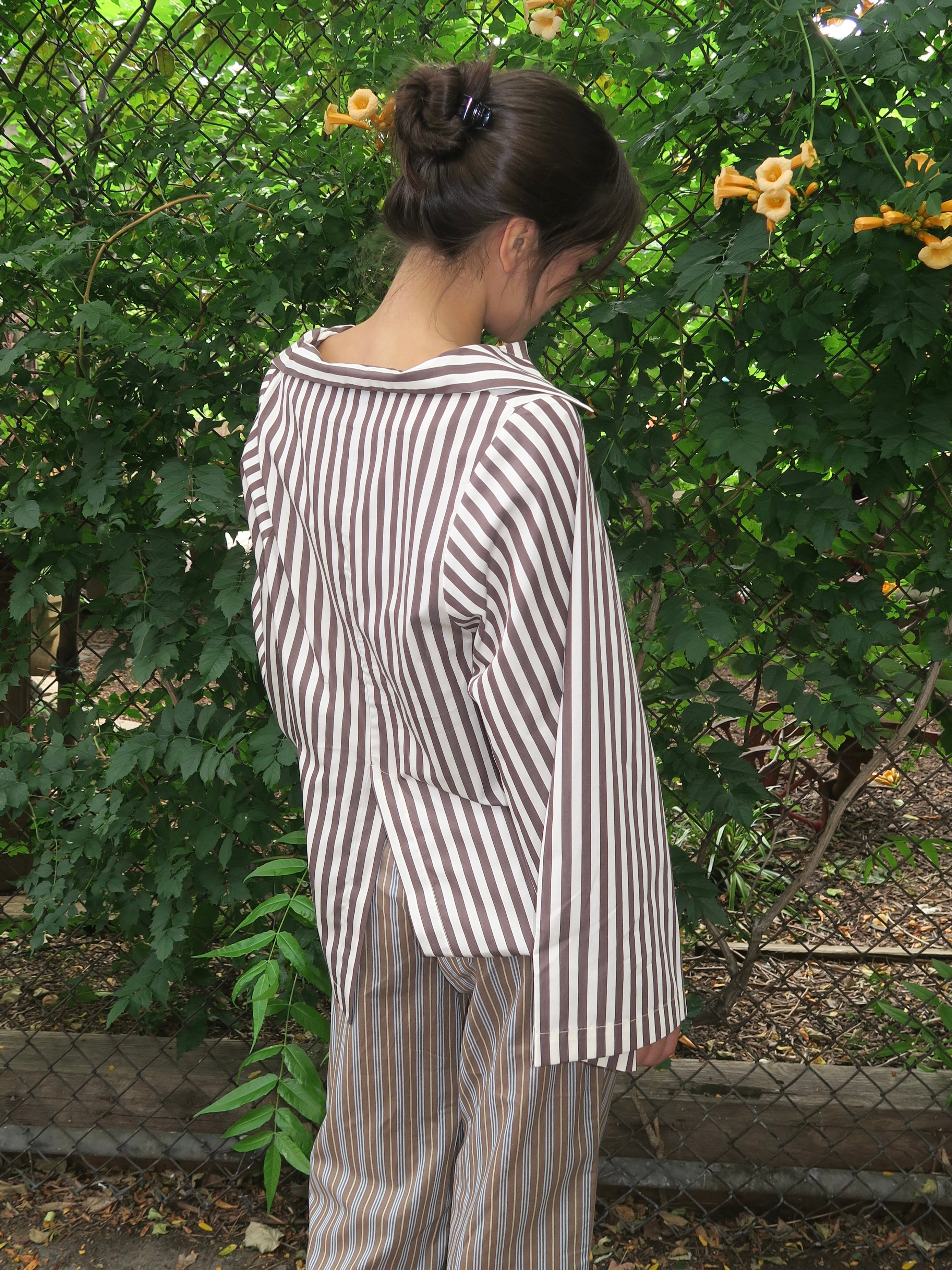 Gaia Top in Norway Stripe Espresso