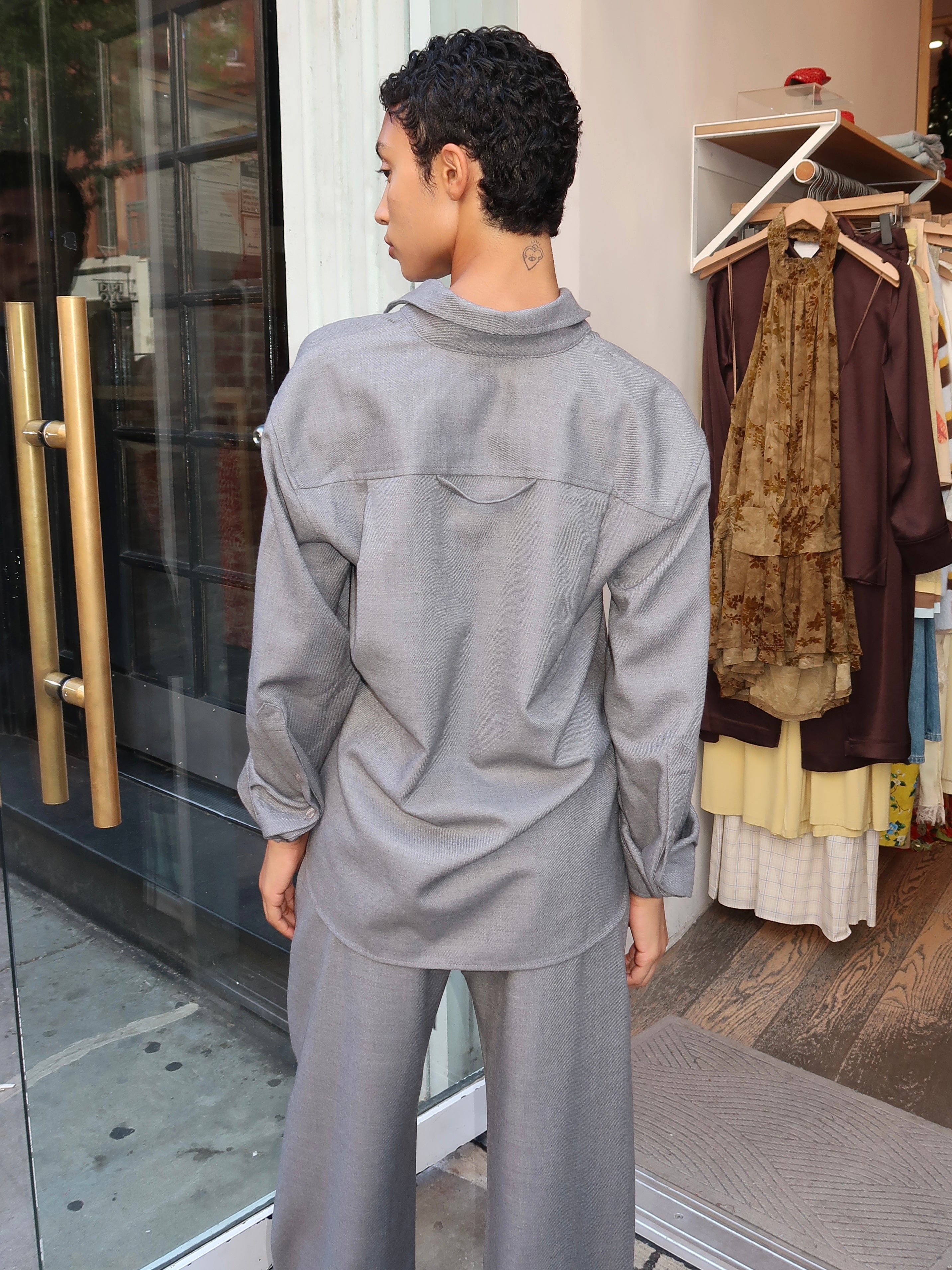 Kayla Shrunken in Felted Wool Gris