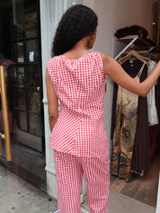 Melisande Top in Red Gingham