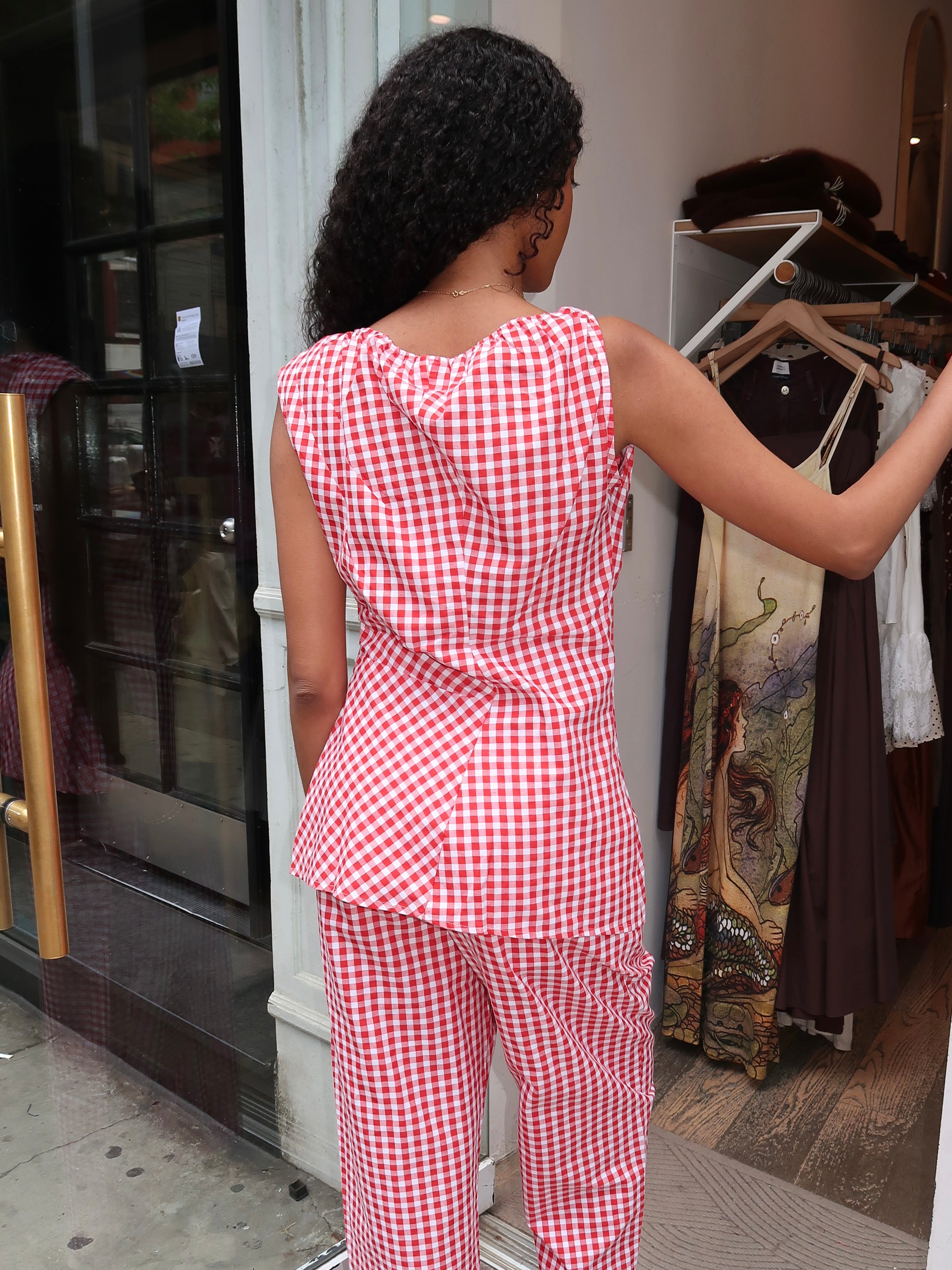 Melisande Top in Red Gingham