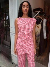 Melisande Top in Red Gingham