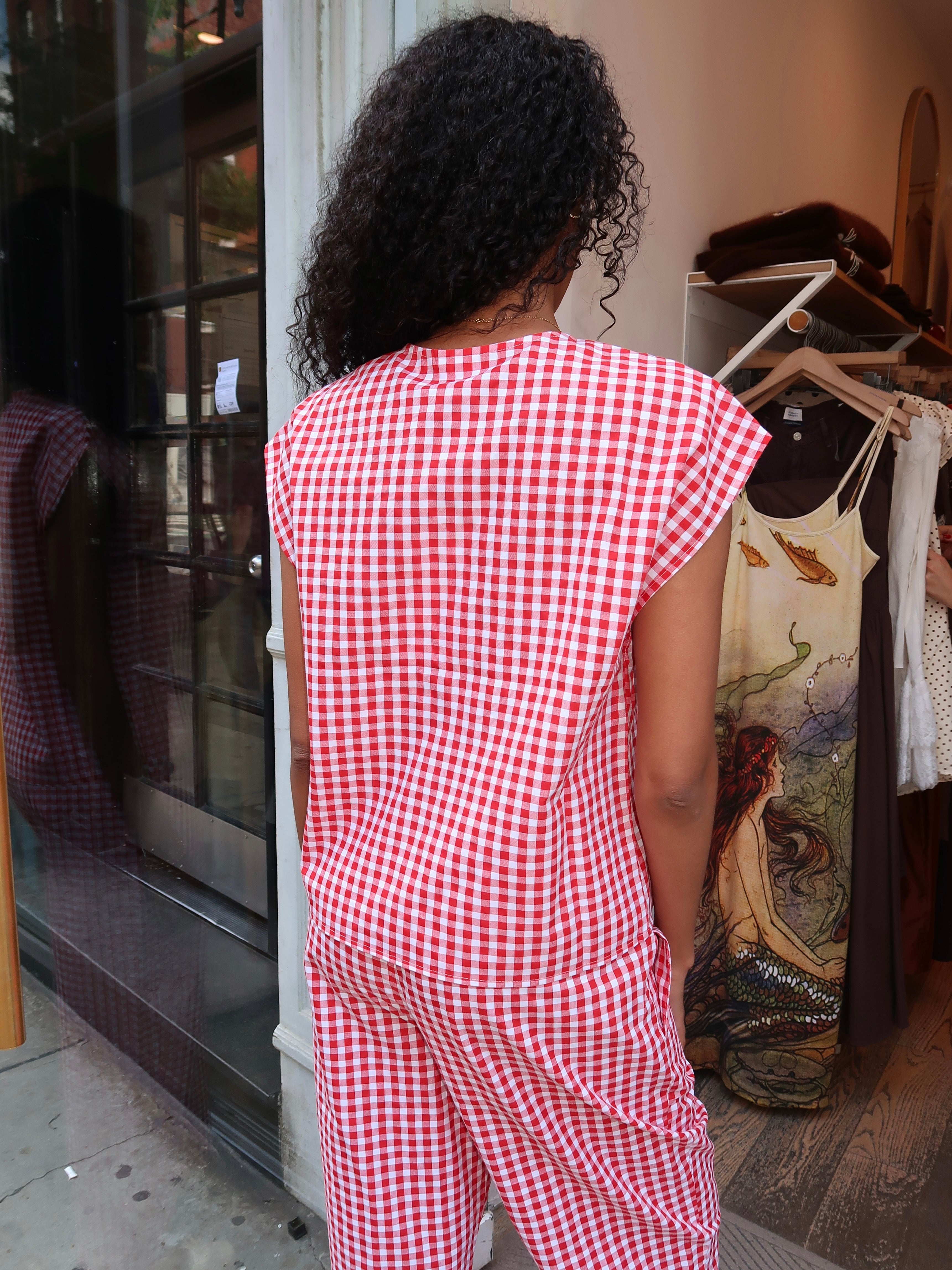Diana Top in Red Gingham