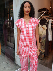 Diana Top in Red Gingham