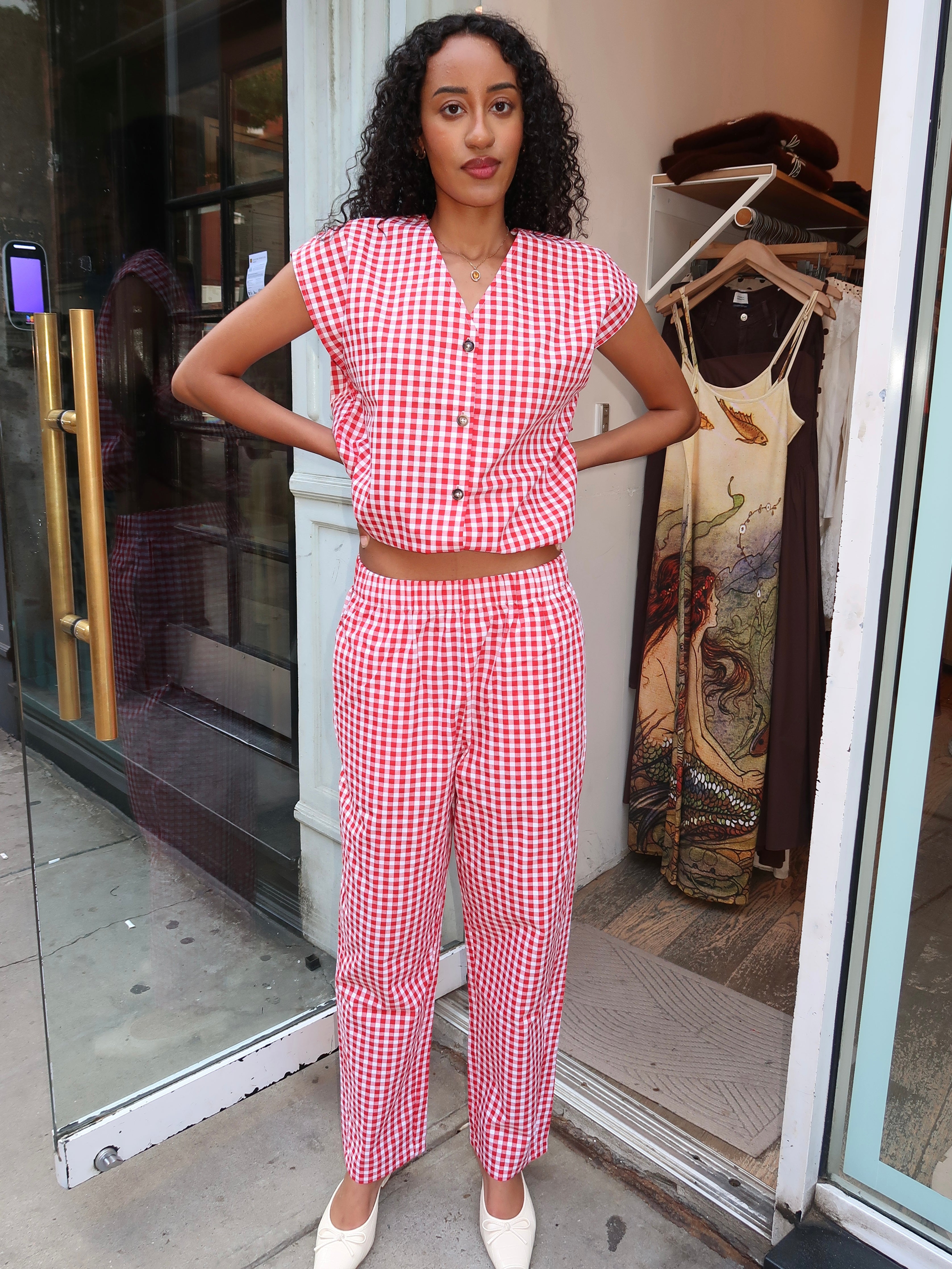 Cep Pants in Red Gingham