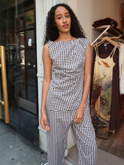 Melisande Top in Black Gingham