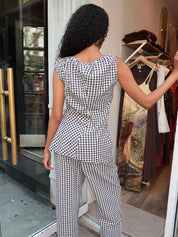Melisande Top in Black Gingham
