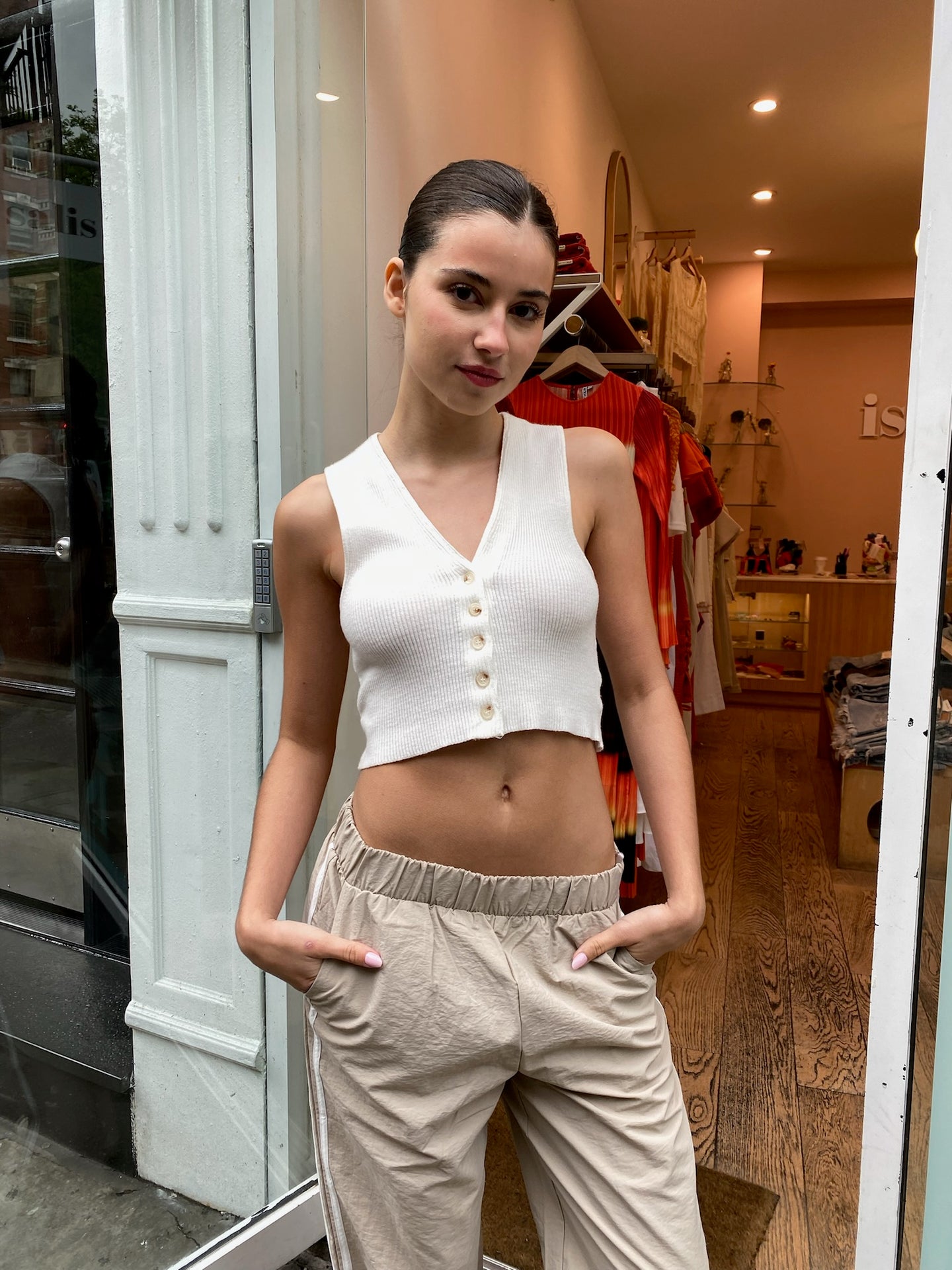 Warren Crop Top in Off White