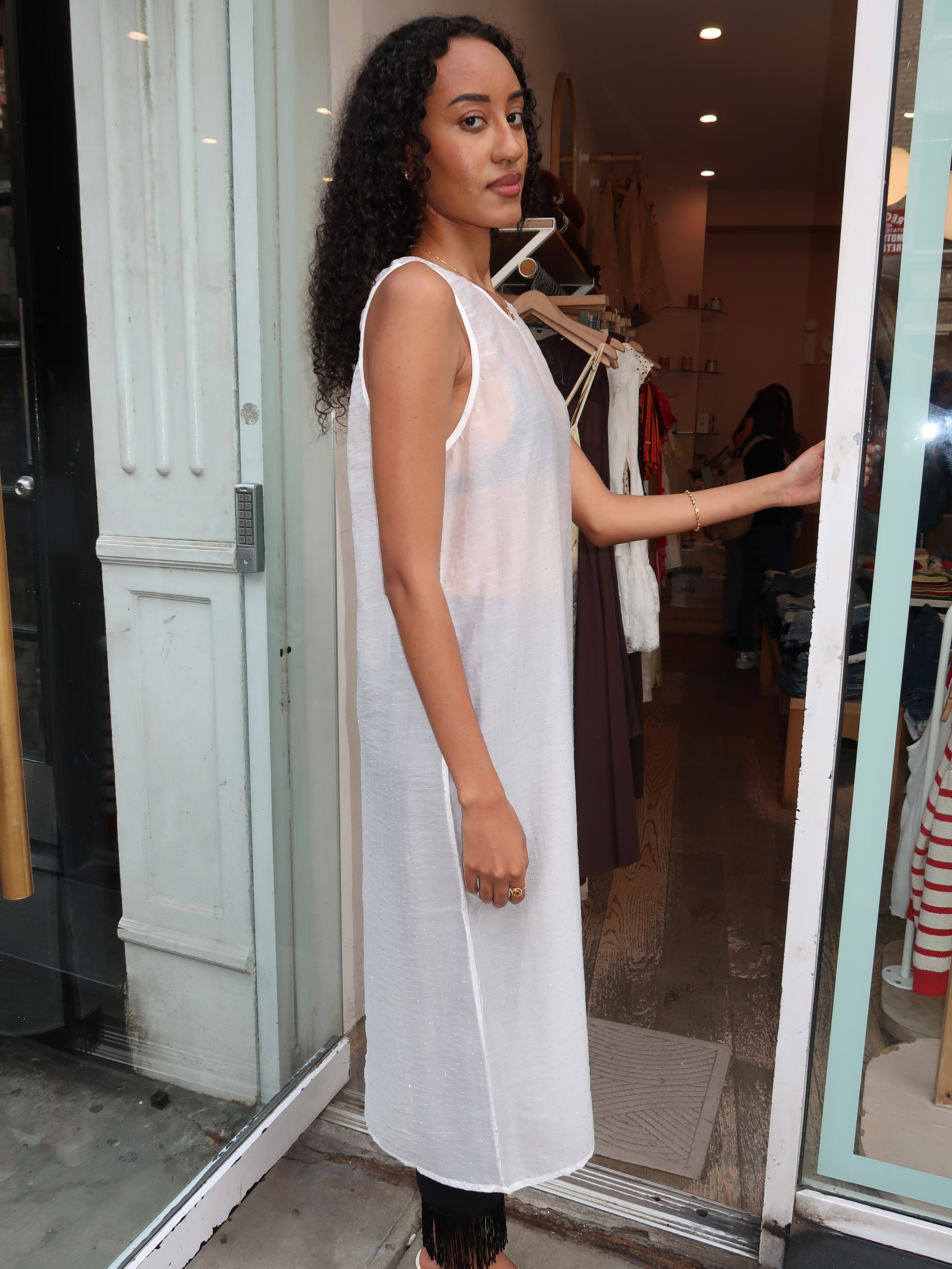 Scaly Dress in White